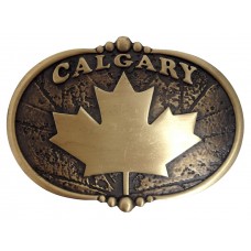ANDWEST ANTIQUE BRASS "CALGARY" WITH MAPLE LEAF BUCKLE AND BERRY EDGE DETAIL
