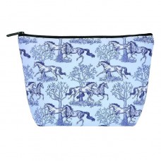 AWST INTL LILA BLUE TOILE LARGE COSMETIC POUCH