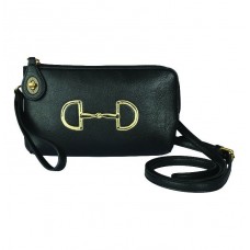 AWST INTL LILA VINTAGE SNAFFLE BIT CLUTCH CROSSBODY BAG, BLACK