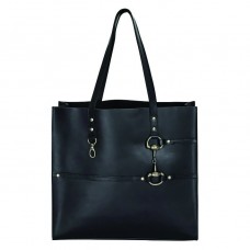 AWST INTL SNAFFLE BIT LEATHER TOTE BAG