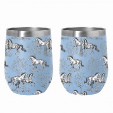 AWST INTL 12 OZ STAINLESS STEEL WINE TUMBLER-LILA TOILE