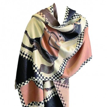 AWST INTL HORSES IN BLANKETS ACRYLIC CASHMERE SCARF