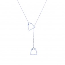 AWST INTL LARIAT SILVER PLATED STIRRUP NECKLACE