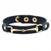 AWST INTL VEGAN LEATHER BRACELET WITH GOLD TONE SNAFFLE BIT