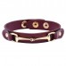 AWST INTL VEGAN LEATHER BRACELET WITH GOLD TONE SNAFFLE BIT