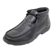 TWISTED X CASUAL MENS LACED DRIVING MOC, D TOE, MEDIUM WIDTH, SOFTY BLACK