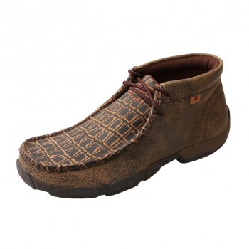 TWISTED X MEN'S DRIVING MOC - LOW ANKLE, CAYMAN PRINT/BROWN
