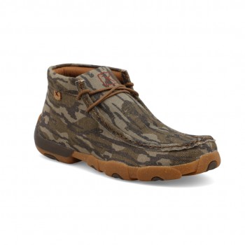 TWISTED X MEN'S CHUKKA DRIVING MOC, MOSSY OAK BOTTOMLAND CAMO