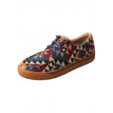 TWISTED X MENS HOOEY CASUAL SHOE WITH LACES, C TOE, GRAPHIC PATTERN CANVAS