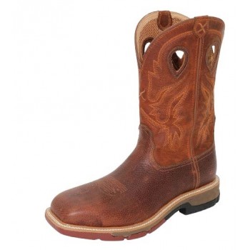 TWISTED X MEN'S WESTERN WORK BOOT, GINGER & RUST