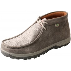 TWISTED X MEN'S CHUKKA DRIVING MOC WITH CELLSTRETCH, GREY/LIGHT GREY