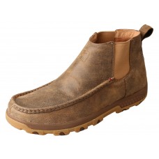 TWISTED X MENS 4" DOUBLE GORE DRIVING MOC WITH CELLSTRETCH, D TOE, BOMBER