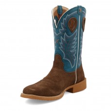 TWISTED X MENS 12" TECH X BOOT, WS TOE, CHOCOLATE/STORMY BLUE