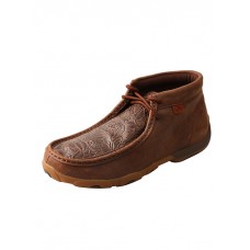 TWISTED X WOMEN'S DRIVING MOCS, D TOE, HIGH, BROWN/BROWN PRINT