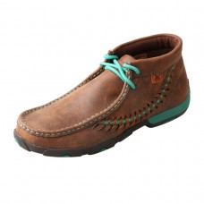 TWISTED X WOMEN'S DRIVING MOC - HIGH ANKLE, BROWN/TURQUOISE
