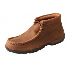 TWISTED X WOMENS DRIVING MOC, WATERPROOF, D TOE, DISTRESSED SADDLE